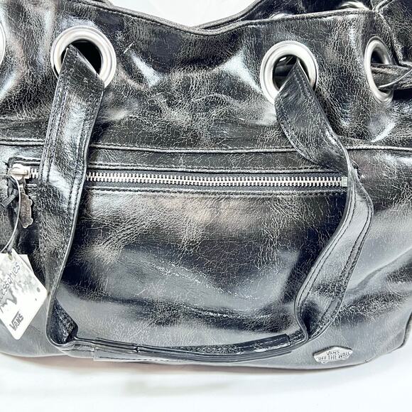 Vans Cool it Now Shoulder Tote Bag Large Black Braided Loop Handles Purse New - Picture 7 of 13